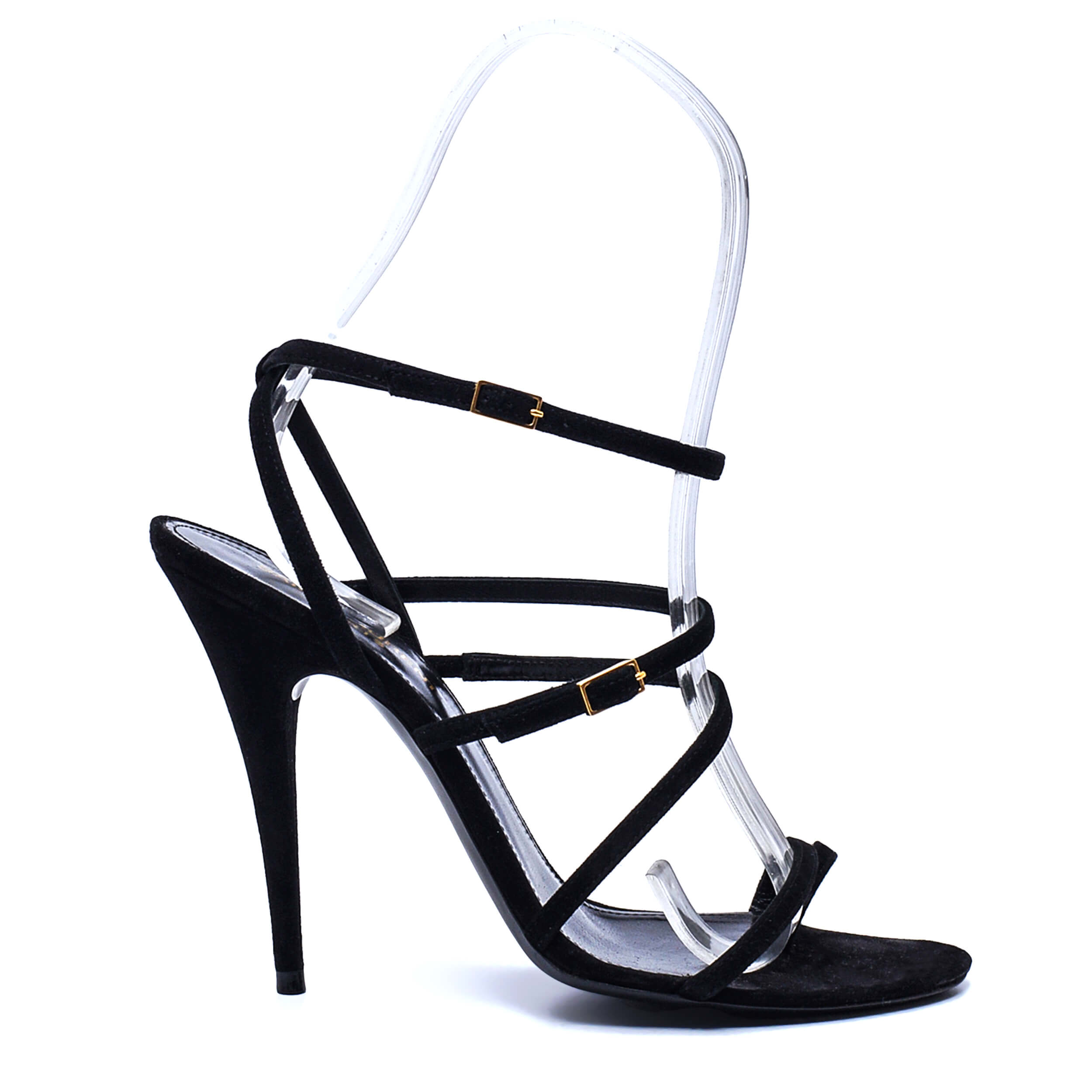 Saint Laurent - Black Suede Nuit Heel Sandals / 38